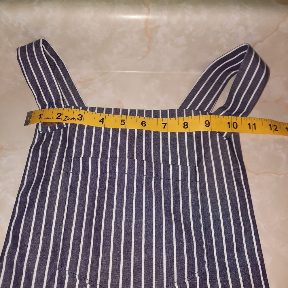 Striped Wide-Leg Overalls - Black & White - Picture 2 of 9